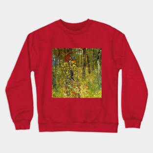 Farm Garden with Crucifix by Gustav Klimt Crewneck Sweatshirt